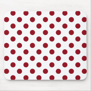 Crimson Red Polka Dots Circles Mousepad