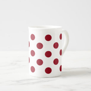 Crimson Red Polka Dots Circles Porzellantasse