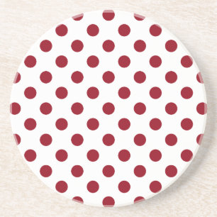Crimson Red Polka Dots Circles Sandstein Untersetzer