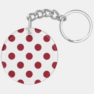 Crimson Red Polka Dots Circles Schlüsselanhänger