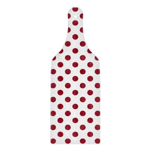 Crimson Red Polka Dots Circles Schneidebrett (Vorderseite)