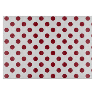 Crimson Red Polka Dots Circles Schneidebrett