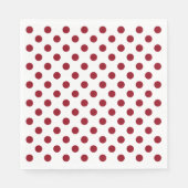 Crimson Red Polka Dots Circles Serviette (Vorderseite)