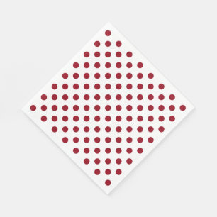 Crimson Red Polka Dots Circles Serviette
