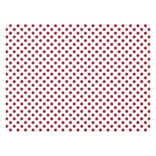 Crimson Red Polka Dots Circles Tischdecke (Vorderseite (Horizontal))