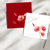 Crimson Red Poppies blutige Hochzeit speichern das Save The Date
