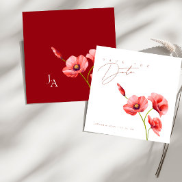 Crimson Red Poppies blutige Hochzeit speichern das Save The Date