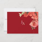Crimson Red Poppies Floral Wedding Dankeskarte (Rückseite)