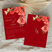 Crimson Red Poppies Floral Wedding Einladung