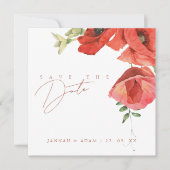 Crimson Red Poppies Floral Wedding Save The Date (Vorderseite)