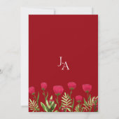 Crimson Red Poppies Monogram Wedding Einladung (Rückseite)
