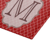 Crimson Red Quarterfoil Latti Glas Schneidebrett (Ecke)