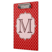 Crimson Red Quarterfoil Latti Monogram Clip Board Klemmbrett (Links)