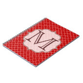 Crimson Red Quaterfoil Latti Monogram Note Book Notizblock (Linke Seite)