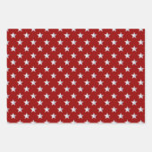 Crimson Red Silver Green Türkise Blue Stars Geschenkpapier Set (Vorderseite 3)