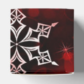 Crimson Red Snowflake Motif Cube Geschenkschachtel (Oben)