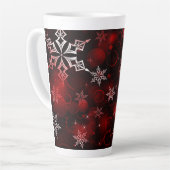 Crimson Red Snowflake Motif Milchtasse (Linke Ecke)