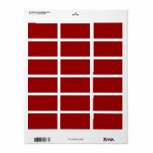 Crimson Red Solid Color Adressaufkleber (Vorne)