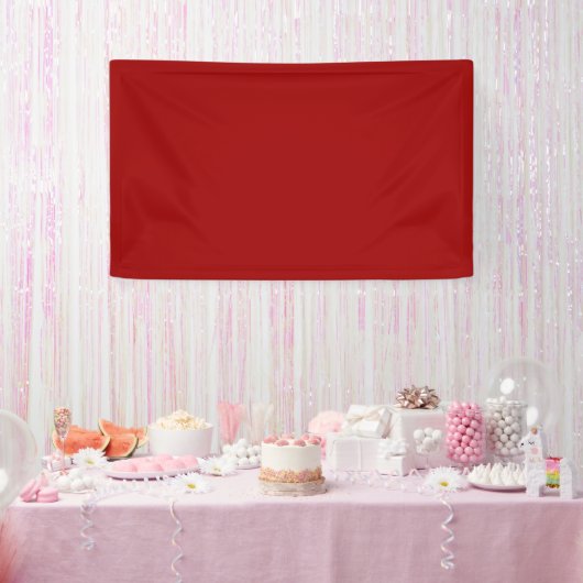 Crimson Red Solid Color Banner (Party)
