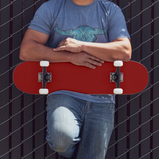 Crimson Red Solid Color | Classic | elegant Skateboard (Außenbereich 3)