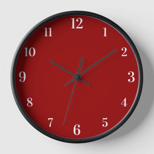 Crimson Red Solid Color | Classic | elegant Uhr (Vorderseite)