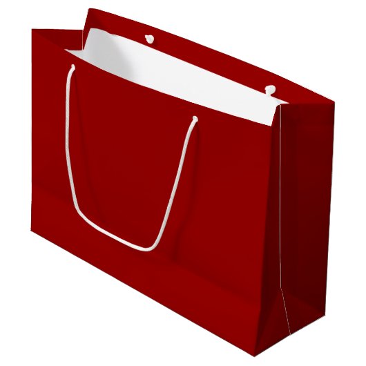 Crimson Red Solid Color Große Geschenktüte (Vorderseite Schrägansicht)
