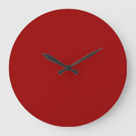 Crimson Red Solid Color Große Wanduhr