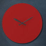 Crimson Red Solid Color Große Wanduhr<br><div class="desc">Crimson Red Solid Color</div>
