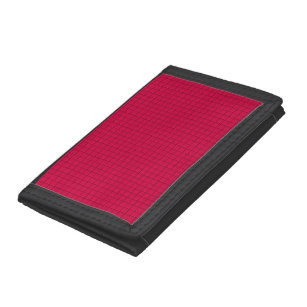 Crimson Red Squares Tri-fold Geldbeutel