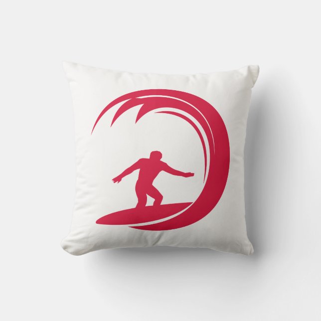 Crimson Red Surfing Kissen (Vorderseite)