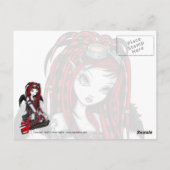 "Crimson" Red Tattoo Cyber Goth Angel Postcard Postkarte (Rückseite)