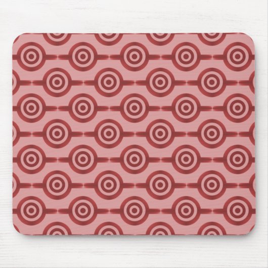 Crimson Red Trendy Circles Mousepad (Vorne)