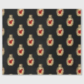 Crimson Red und Black Red Hexe Geschenkpapier (Flach)