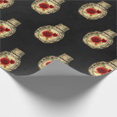 Crimson Red und Black Red Hexe Geschenkpapier (Ecke)