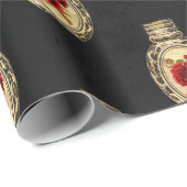 Crimson Red und Black Red Hexe Geschenkpapier (Rolleneckpunkt)