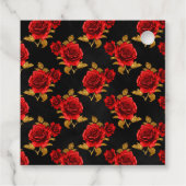 Crimson Red und Gold Gothic Wedding Geschenkanhänger (Rückseite)