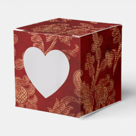 Crimson Red und Gold Vintag Damask Geschenkschachtel