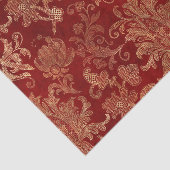 Crimson Red und Gold Vintag Damask Seidenpapier (Ausschnitt)