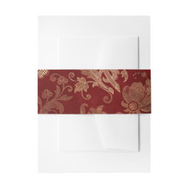 Crimson Red und Gold Vintag Lattice Damask Einladungsbanderole