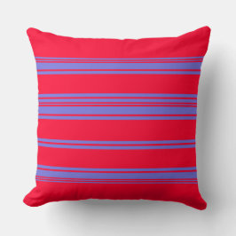 Crimson Red und Lila Stripes Throw Kissen