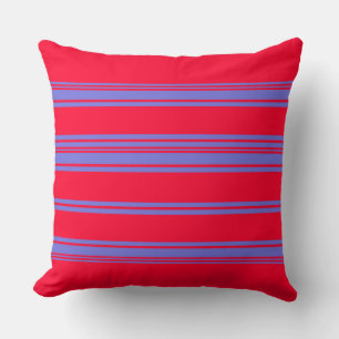 Crimson Red und Lila Stripes Throw Kissen