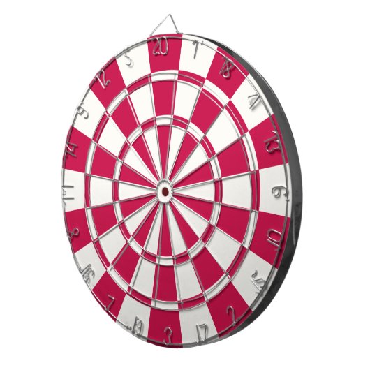 Crimson Red und White Dartscheibe (Vorderseite rechts)