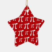 Crimson Red und White Pi Symbol Keramik Ornament (Rechts)