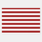 Crimson Red und White Stripes Geschenkpapier Set (Vorderseite 3)