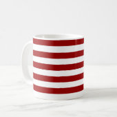 Crimson Red und White Stripes Kaffeetasse (Vorderseite Links)