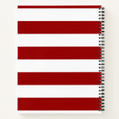Crimson Red und White Stripes Notizblock (Rückseite)
