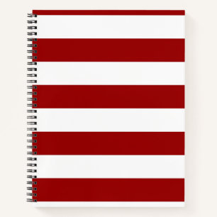Crimson Red und White Stripes Notizblock