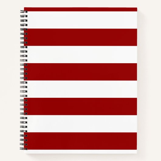 Crimson Red und White Stripes Notizblock (Vorderseite)
