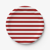 Crimson Red und White Stripes Pappteller (Vorderseite)