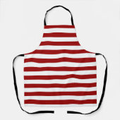 Crimson Red und White Stripes Schürze (Vorderseite)